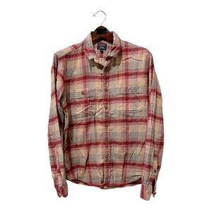 J Crew Factory Flannel Plaid Mens Size M Medium